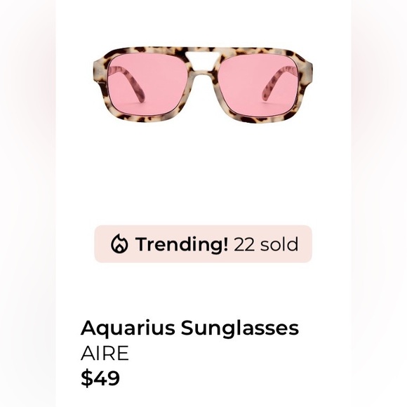 Aire Tortoise Frame Pink Lens Women's Sunglasses - Picture 3 of 11